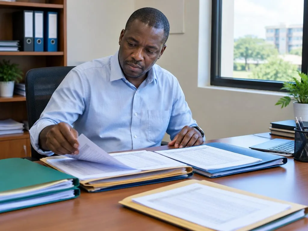 Coordinateur académique organisant des dossiers universitaires
